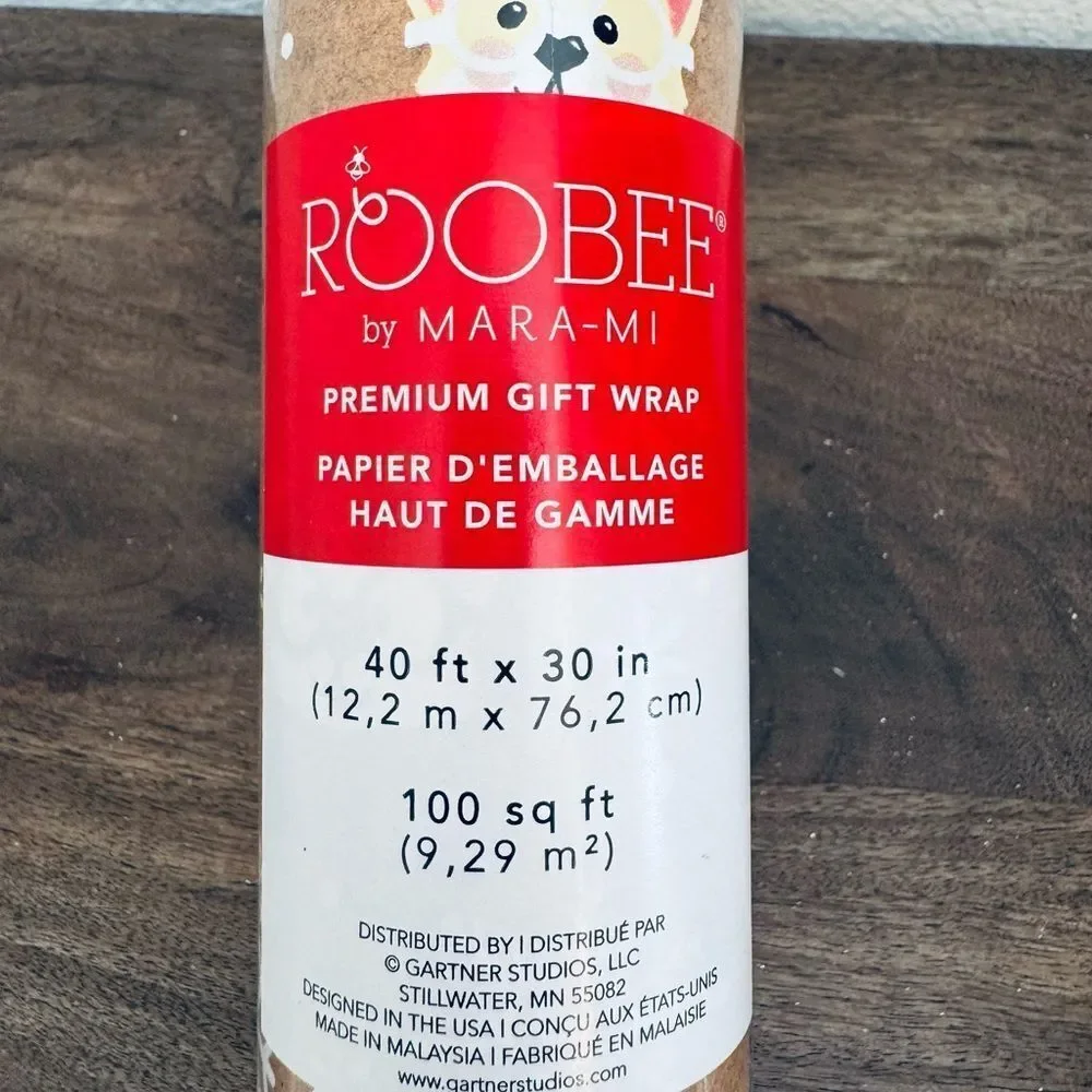 Christmas Frenchie Dogs in Glasses Snowflakes Tan Gift Wrap Wrapping Paper Roll